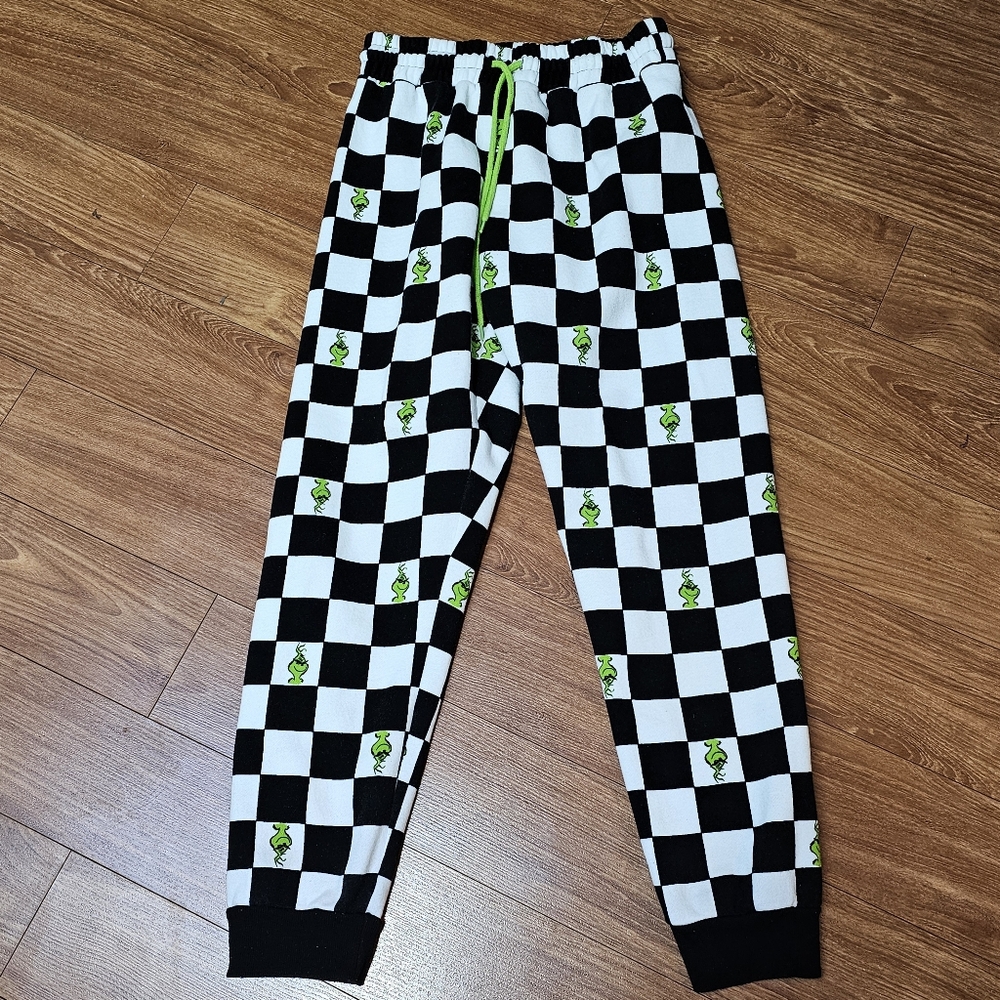 Rare Dr. Seuss Grinch x Forever 21 Checkerboard Joggers - Unisex - Size M